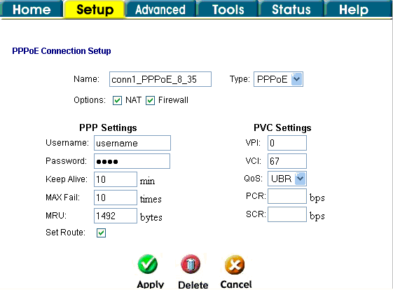 Setup PPPoE